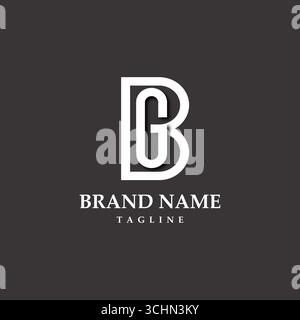 Minimal and Simple Letter BG or GB Logo Design Vector Template Stock Vector