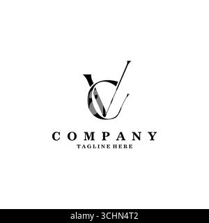 Initial VC Logo Design Vector. Elegant Monogram Logo Design with Decorative Elements and Typography Stock Vector