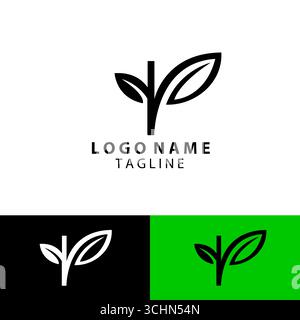initial lowercase letter R twig leaf logo design vector Stock Vector