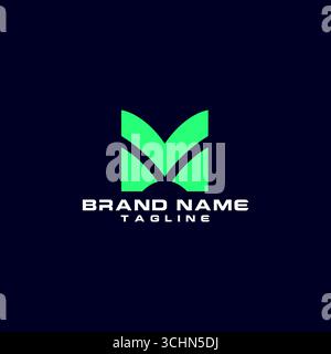 Initial MV or VM logo. monogram logo design combination of letters M and V. Flat Vector Logo Design Template, vector illustration Stock Vector