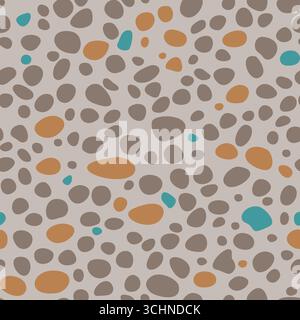 Abstract Pebble Pattern, Seamless Organic Spots in Earthy Tones Stock Vector