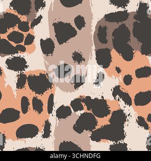 Hand-Drawn Dashed Lines, Seamless Abstract Stripe Pattern on Textured Background Stock Vector