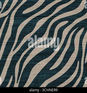Zebra Print Seamless Pattern, Animal Stripes on Fabric Texture Stock Vector