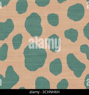 Abstract Camouflage Seamless Pattern on Textured Burlap Background Stock Vector