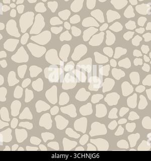 Abstract Floral Seamless Pattern, Stylized Flowers in Muted Earthy Tones Stock Vector