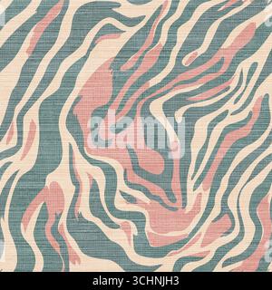 Zebra Print Seamless Pattern, Animal Stripes on Burlap Texture Stock Vector