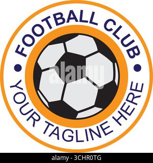 Cartoon vector football logo design template Stock Vector