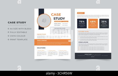 Case Study template and Business Case Study Layout Stock Vector