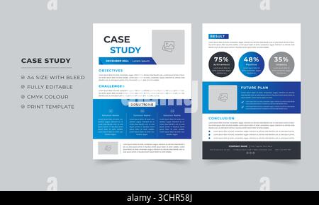 Case Study template and Business Case Study Layout Stock Vector
