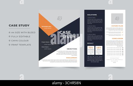 Case Study template and Business Case Study Layout Stock Vector