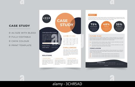 Case Study template and Business Case Study Layout Stock Vector