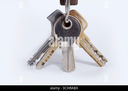 A bunch of keys isolated on a white background. Stock Photo