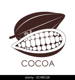Cocoa bean Logo. Cocoa Icon. Chocolate Cocoa Symbol. Vector Illustration Isolated on White Background. Stock Vector