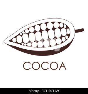 Cocoa bean Logo. Cocoa Icon. Chocolate Cocoa Symbol. Vector Illustration Isolated on White Background. Stock Vector
