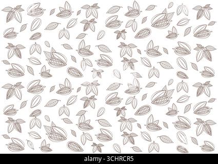 Cocoa Seamless Pattern Background. Vector Illustration. Stock Vector