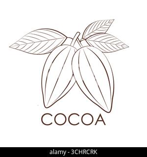 Cocoa bean Logo. Cocoa Icon. Chocolate Cocoa Symbol. Vector Illustration Isolated on White Background. Stock Vector