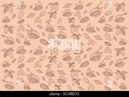 Cocoa Seamless Pattern Background. Vector Illustration. Stock Vector
