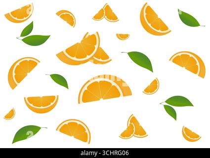 Orange Fruit Seamless Pattern Background. Vector Illustration. Stock Vector