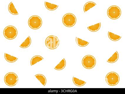Orange Fruit Seamless Pattern Background. Vector Illustration. Stock Vector