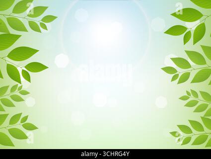 Abstract Green Natural background with Green Leaf During Spring Time. Vector Illustration. Stock Vector
