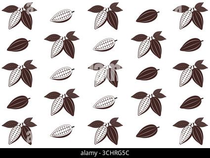 Cocoa Seamless Pattern Background. Vector Illustration. Stock Vector