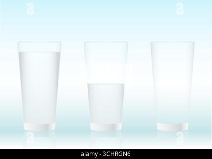 Glass of Water. Mineral Water. Vector Illustration. Stock Vector