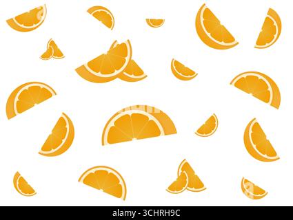Orange Fruit Seamless Pattern Background. Vector Illustration. Stock Vector