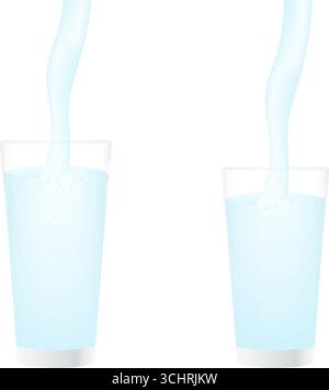 Glass of Water. Mineral Water. Vector Illustration. Stock Vector