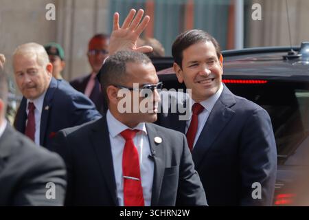 Mexico City, Mexico. 03rd Sep, 2025. U.S. Secretary of State Marco Rubio upon his arrival at the National Palace to hold a meeting with Mexican President Claudia Sheinbaum. on September 3, 2025, in Mexico City, Mexico. (Photo by Carlos Santiago/Eyepix Group) Credit: Eyepix Group/Alamy Live News Stock Photo