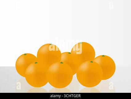 Fresh Orange Fruits Background. Vector Illustration. Stock Vector