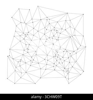 Minimalist geometric wireframe mesh with connected lines and dots perfect for backgrounds technology presentations science or digital design projects modern vector illustration Stock Vector
