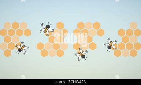 Hexagon bee hive design background Stock Vector