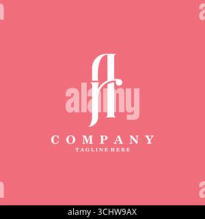 RA Lowercase Letter Initial Logo Design Template Vector Illustration. Letter R and A abstract luxury logo Stock Vector
