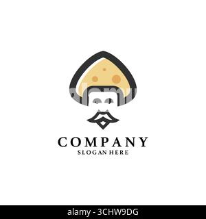 gentle mushroom logo template, mr mushroom Stock Vector