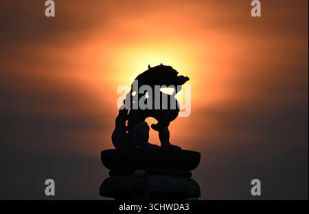 Beijing, China. 3rd Sep, 2025. This photo taken on Sept. 3, 2025 shows the morning sunrise over Beijing, capital of China. Credit: Li Ga/Xinhua/Alamy Live News Stock Photo