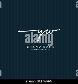 Simple Signature Logo for Alphabet YW - Handwritten Signature for Photography and Fashion Business Stock Vector