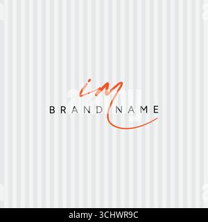 Handwritten Signature logo for Initial Letter IM - Vector Logo Template for Alphabet I and M Stock Vector