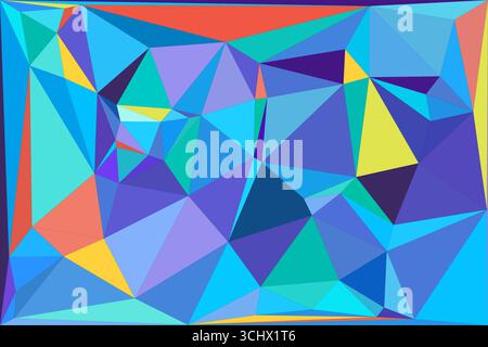 Polygonal mosaic with gradient color abstract geometric background. Low Poly background design. Technology low Poly background. Modern and trendy abst Stock Vector