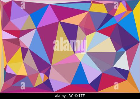 Polygonal mosaic with gradient color abstract geometric background. Low Poly background design. Technology low Poly background. Modern and trendy abst Stock Vector