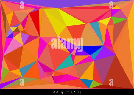 Polygonal mosaic with gradient color abstract geometric background. Low Poly background design. Technology low Poly background. Modern and trendy abst Stock Vector