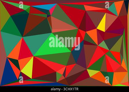 Polygonal mosaic with gradient color abstract geometric background. Low Poly background design. Technology low Poly background. Modern and trendy abst Stock Vector