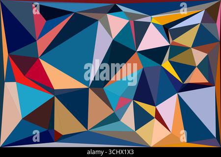Polygonal mosaic with gradient color abstract geometric background. Low Poly background design. Technology low Poly background. Modern and trendy abst Stock Vector