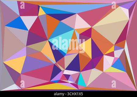 Polygonal mosaic with gradient color abstract geometric background. Low Poly background design. Technology low Poly background. Modern and trendy abst Stock Vector