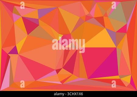 Polygonal mosaic with gradient color abstract geometric background. Low Poly background design. Technology low Poly background. Modern and trendy abst Stock Vector