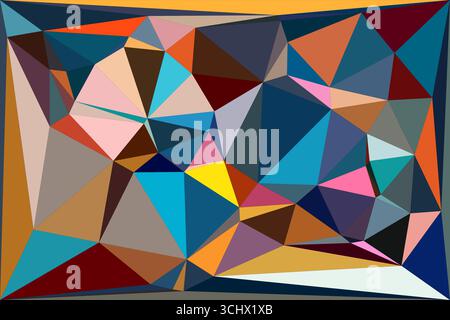 Polygonal mosaic with gradient color abstract geometric background. Low Poly background design. Technology low Poly background. Modern and trendy abst Stock Vector