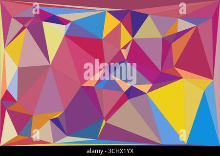 Polygonal mosaic with gradient color abstract geometric background. Low Poly background design. Technology low Poly background. Modern and trendy abst Stock Vector