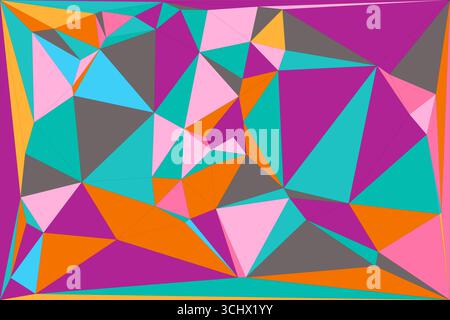 Polygonal mosaic with gradient color abstract geometric background. Low Poly background design. Technology low Poly background. Modern and trendy abst Stock Vector