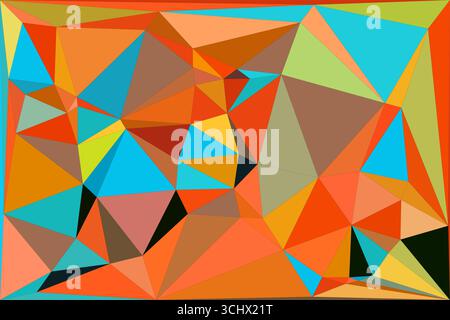 Polygonal mosaic with gradient color abstract geometric background. Low Poly background design. Technology low Poly background. Modern and trendy abst Stock Vector