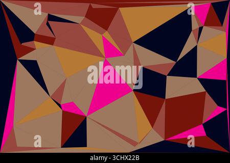 Polygonal mosaic with gradient color abstract geometric background. Low Poly background design. Technology low Poly background. Modern and trendy abst Stock Vector