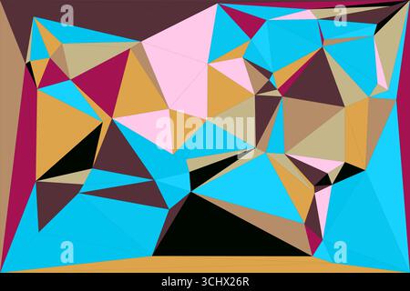 Polygonal mosaic with gradient color abstract geometric background. Low Poly background design. Technology low Poly background. Modern and trendy abst Stock Vector
